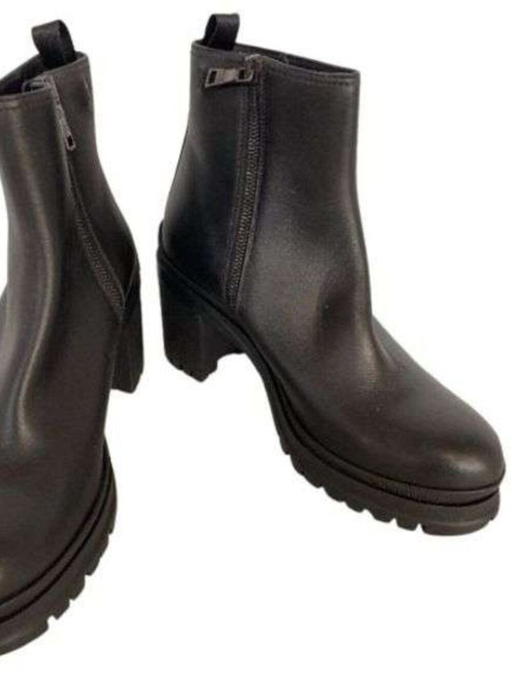 Prada Black Leather Heeled Ankle Boots - EU 37 / US 7